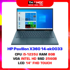 Laptop HP Pavilion X360 14-ek0033 (Core i5-1235U | 8GB | 256GB | UHD Graphics | 14 inch FullHD | Cảm ứng | Windows 11 SL | Xanh)